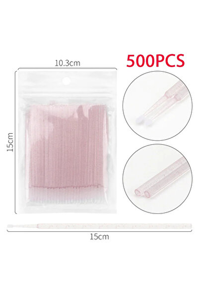 choice2 Wool Fiber 500 Pink crystal 500/1000PCS Eyelash Brushes Cotton Swab M...