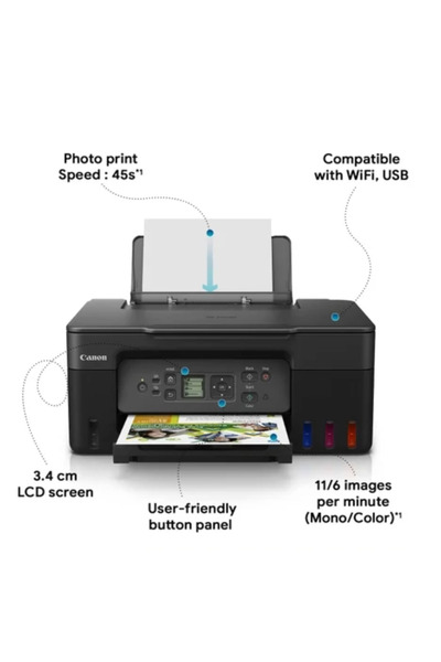 Canon PIXMA G3470 Wireless Colour 3-in-1 Refillable MegaTank Printer
