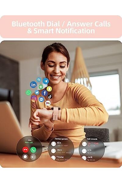 Parsonver Smart Watch for Women(Answer/Make Calls), HD Screen Fitness Tracker IP68 Waterproof, 100+