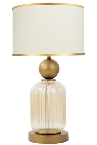 HALL BREATHE Bej Lotus Gold Cam Abajur, şık ve zarif ev dekorasyonu parçası