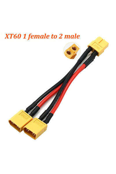Choice4 موصل بطارية متوازي XT60 من 2 ذكر إلى 1 أنثى، سلك سيليكون ثلاثي الاتجا...