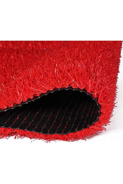 Generic Artificial Indoor Outdoor Red Artificial Grass Turf, with Drainage Holes Synthetic Grass 1x2M