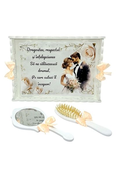 OEM Set tray for bride's preparation, personalized bride and groom, 3 pieces