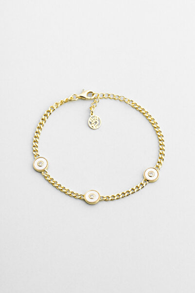 So CHIC... Charlotte 18 Ayar Sarı Altın Kaplama 19 Cm Gümüş Zincir Bileklik