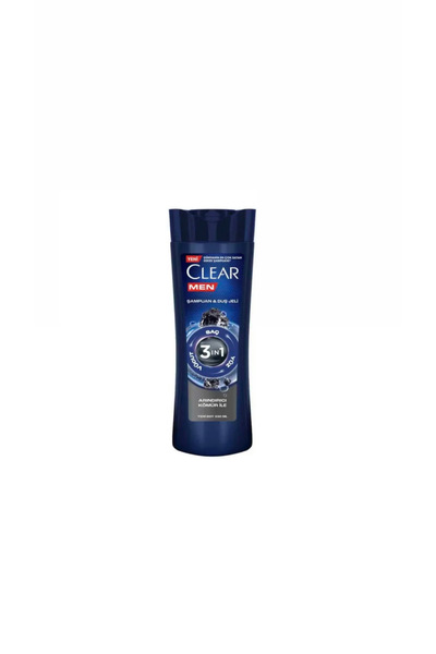 Buteks Clear şampuan&duş jeli 3in1 kömürlü 330 ml