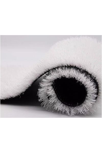 Generic White Artificial Grass Rug With Drain Holes, Synthetic Lawn Carpet Easy to Clean for School,