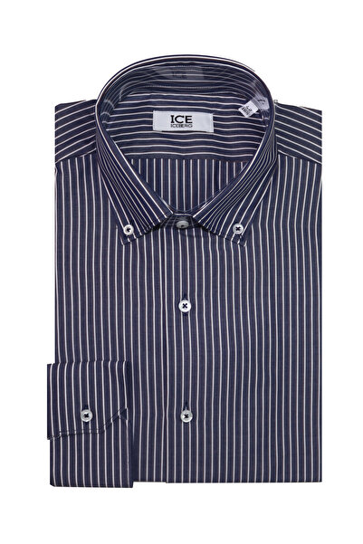 Ice Iceberg CĂMAȘĂ BĂRBĂTEASCĂ 396 - Alb/Albastru cu dungi