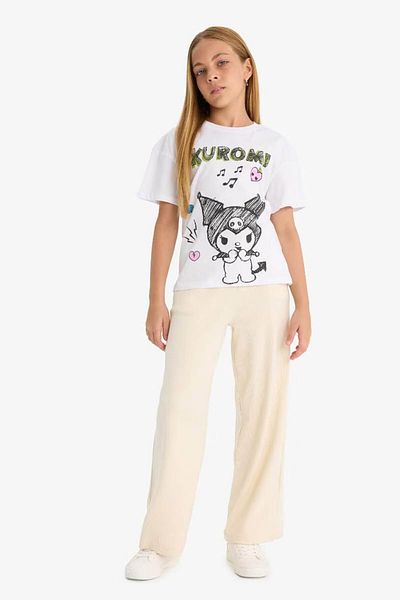 DeFacto Elastic Waist Wide Leg Wide Leg Stone Girl's Trousers E1836A8/Bg734