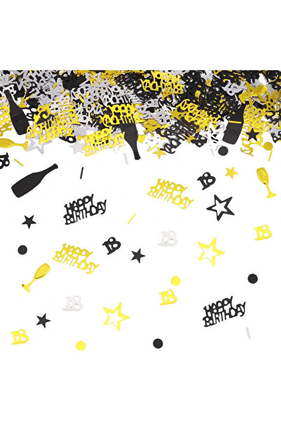 Auidy_6TXD Set confetti pentru 18 ani Auidy_6TXD, PVC, auriu/negru/argintiu, ...