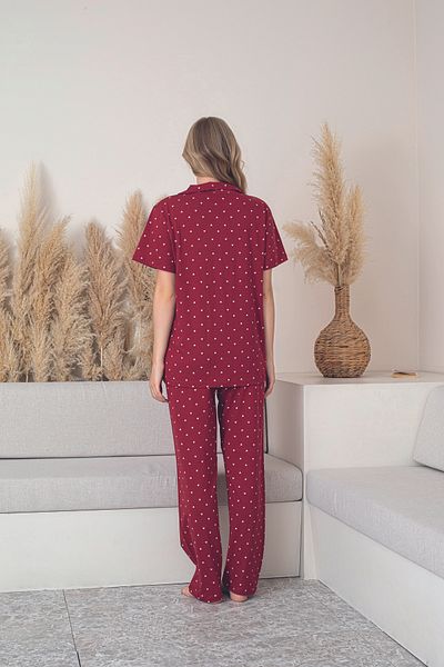 FORMO Women's 100% Natural Cotton Heart Shirt Collar Short Sleeve Quality Pajamas Set