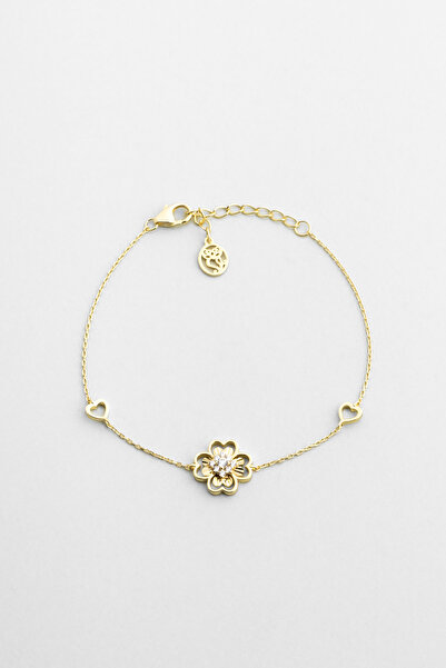 So CHIC... Lucky 18 Ayar Sarı Altın Kaplama 19 Cm Gümüş Minimal Bileklik