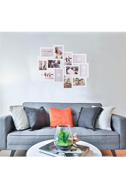 SERSIMO Wall photo frame, collage of 12 photos, 50x59cm, white