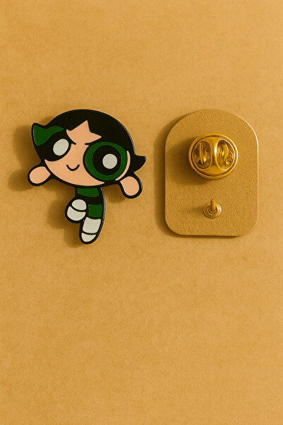 excarpin Powerpuff Girls Buttercup | Şık ve Estetik Metal Broş Rozet