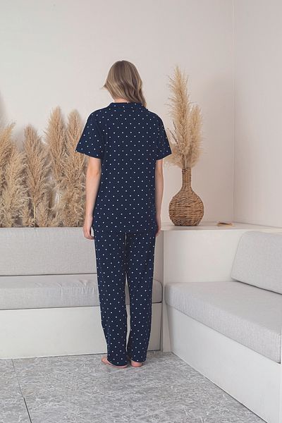 FORMO Women's 100% Natural Cotton Heart Shirt Collar Short Sleeve Quality Pajamas Set