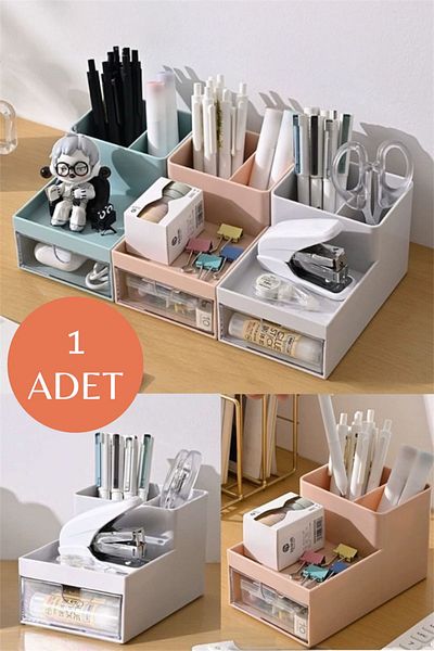 Bayev Tatto Office Single Drawer Divided Multi-Purpose Organizer - Office Pencil Holder Makeup Organizer