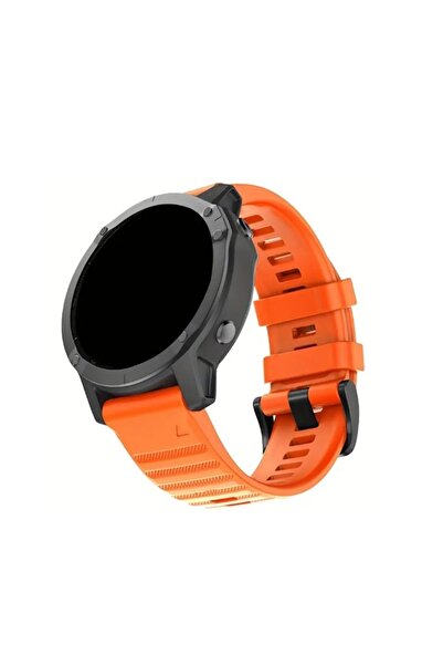 eR D L Curea de ceas din silicon compatibilă cu Garmin Fenix 6/6 Pro, lățime curea 22 mm, portocalie, eR D L