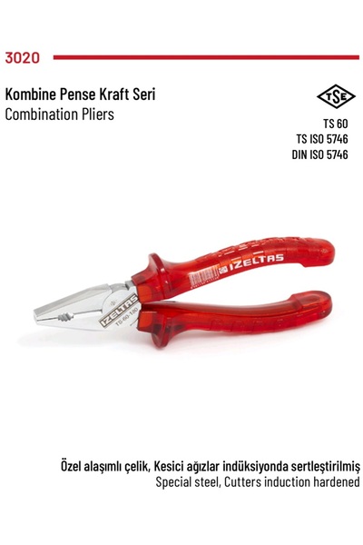 İzeltaş Kombine pense 200mm Kraft Seri
