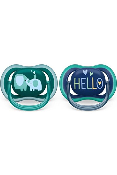 Philips Avent Σετ 2 πιπίλες Philips-Avent SCF349/18, ultra air 18+ μηνών, ορθοδοντικές, χωρίς BPA, Hello/Elephant