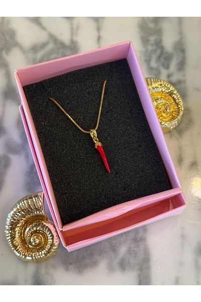 youngsem Red Pepper Necklace |   Women's Steel Necklace