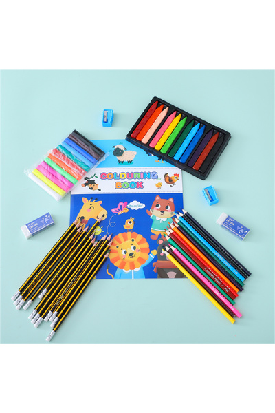 Fab N Funky Kids Coloutring Set, Superior Quality Material, Non Toxic Clay Colour Set, 3 Years+, Blue - 54 Piece