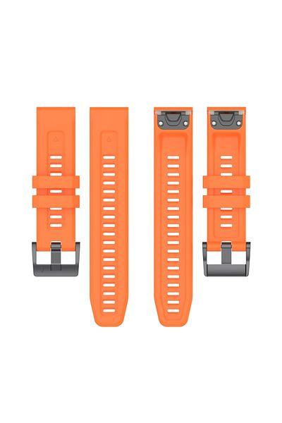 eR D L Silicone watch strap compatible with Garmin Fenix 6, Fenix 6 Pro, strap width 22 mm, orange, eR D L