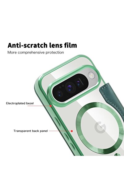 SKYDDAR INNOVATION Θήκη βιβλίου για Google Pixel 10 Pro XL, SmartMag Book, Magsafe, RFiD, σετ αυτοκόλλητων, Πράσινο