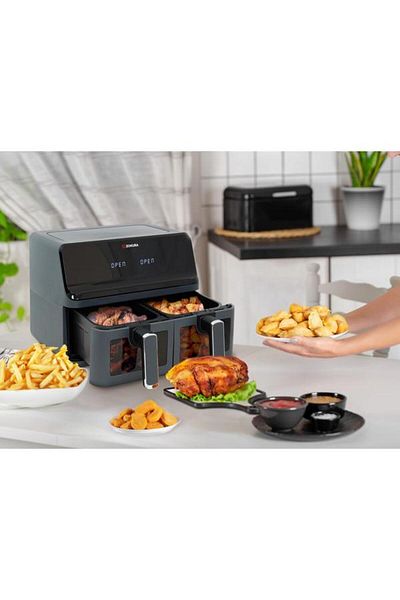 Zokura Double hot air fryer, 8 L, 1350+1350 W -