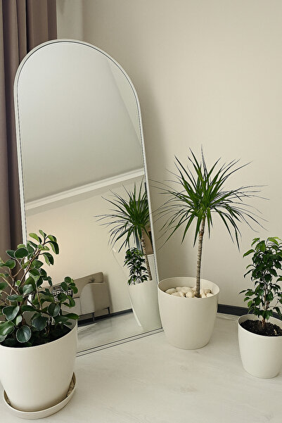 Ersan Dizayn Metal Çerçeve Demonte Ayaklı Boy Aynası 70x180 Beyaz