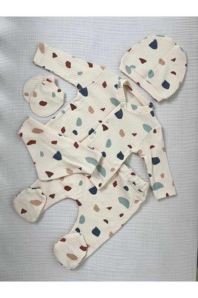 esya bebe Checkered 5-Piece Bodysuit Set