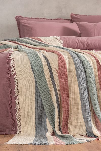 VAROL 4 Layer 100% Cotton Muslin Pique & Bedspread – 230X250 cm