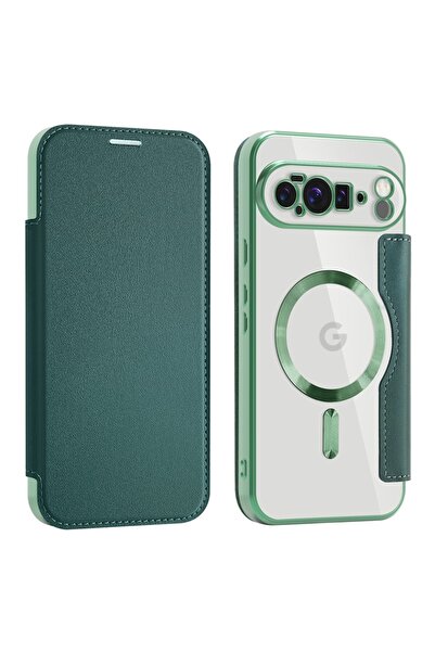 SKYDDAR INNOVATION Θήκη βιβλίου για Google Pixel 10 Pro XL, SmartMag Book, Magsafe, RFiD, σετ αυτοκόλλητων, Πράσινο