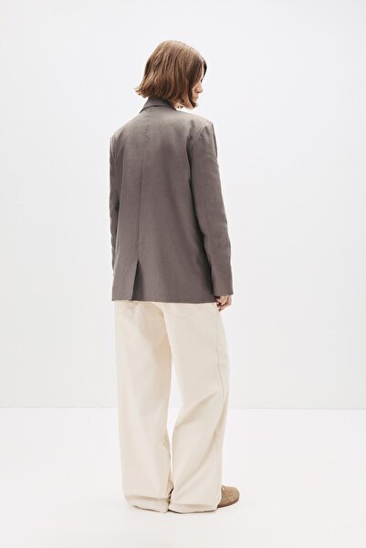 Pull & Bear 100% Linen Tie-Fastening Blazer