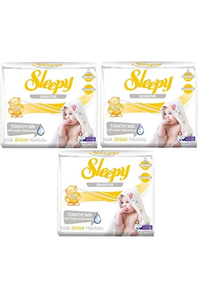 Sleepy مناشف مبللة 50 قطعة، مجموعة من 9 قطع، للبشرة الحساسة