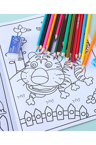 Fab N Funky مجموعة أدوات مكتبية، مثالية للفنانين المبتدئين، رائعة، مجموعة شاملة، 5 سنوات فأكثر، عبوة من 32 قطعة - أزرق