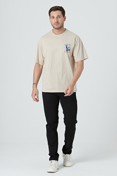 EXPIER 100% βαμβάκι, άνετη εφαρμογή, λαιμόκοψη, βασικό απλό κοντομάνικο μπλουζάκι με στάμπα TNT-015