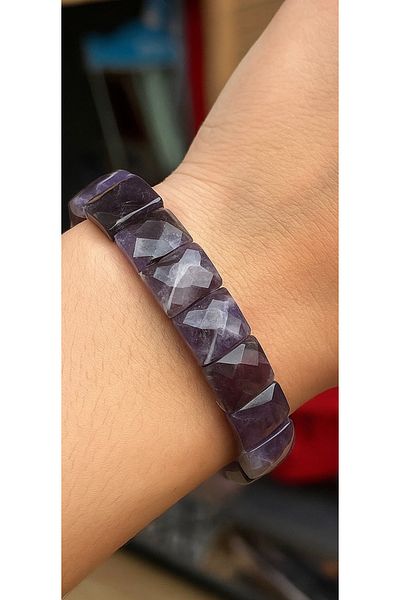 nss sky rock Faceted Cut Amethyst Bracelet Natural Stone Bracelet