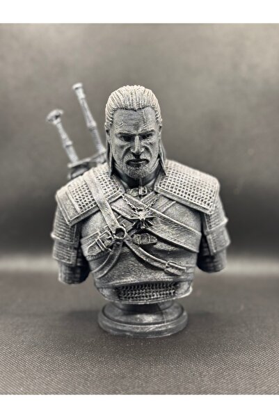 3D The Witcher Geralt of Rivia Büst Figürü – 14 cm