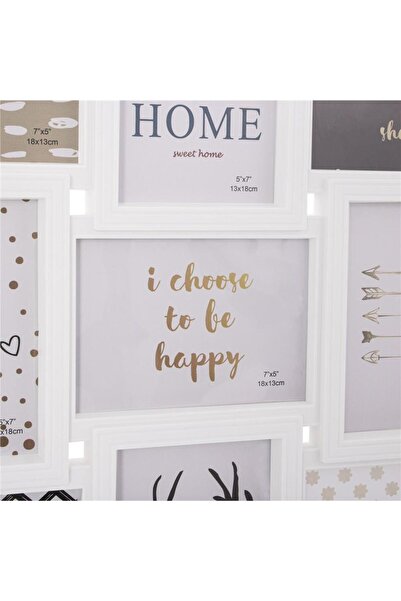 SERSIMO Wall photo frame, collage of 18 photos, 52x101cm, white