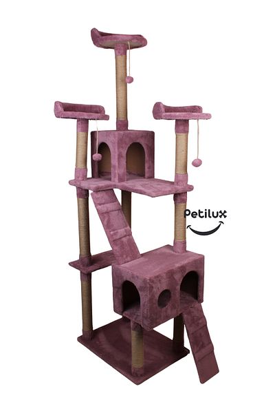 Petilux New Multi-Storey Cat House with Residence Design Jute Drawstring Scratching Tower and Resting Area