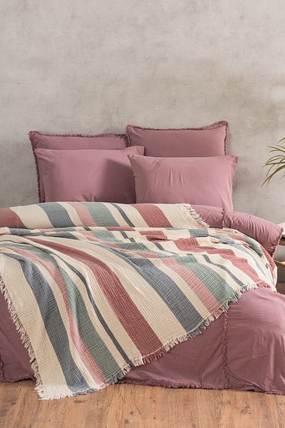 VAROL 4 Layer 100% Cotton Muslin Pique & Bedspread – 230X250 cm