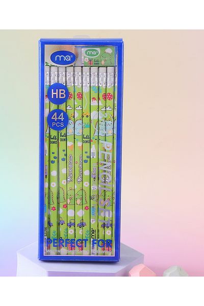 Fab N Funky Kids Pencils with Sharpeners and Erasers, Hello Dino Theme, Fun Writing Tools - 48 Pieces