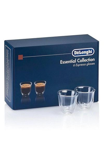 DELONGHİ Set 6 pahare espresso Essential Collection, 6 x 60 ml, sticlă rezistentă la căldură, transparente,