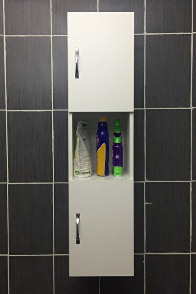HALL BREATHE İki Kapaklı Bölmeli Beyaz Duvara Monte Çok Amaçlı Banyo Dolabı