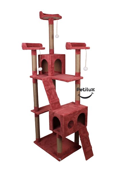 Petilux New Multi-Storey Cat House with Residence Design Jute Drawstring Scratching Tower and Resting Area