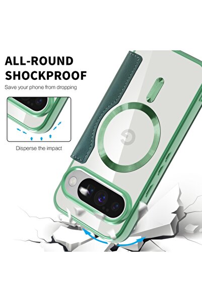 SKYDDAR INNOVATION Θήκη βιβλίου για Google Pixel 10 Pro XL, SmartMag Book, Magsafe, RFiD, σετ αυτοκόλλητων, Πράσινο