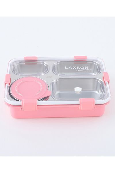 Fab N Funky Kids Lunch Box with Side Dish Container, Smart, Versatile, Durable - Pink