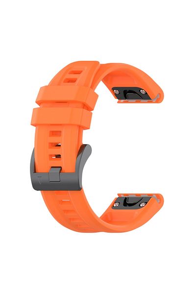 eR D L Silicone watch strap compatible with Garmin Fenix 6, Fenix 6 Pro, strap width 22 mm, orange, eR D L