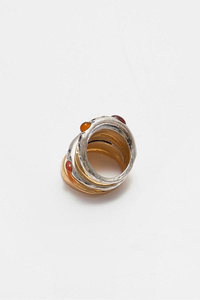 Pull & Bear Wide stone ring