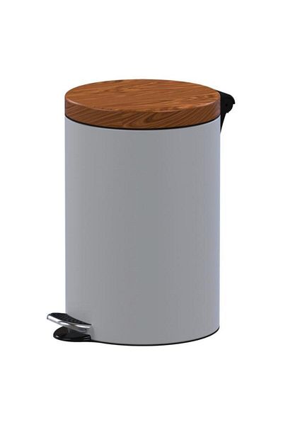 Studio Casa Cos de gunoi cu pedala Studio Casa, Metal, 5L, Alb/Wood