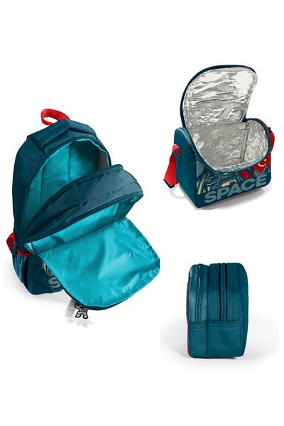 Coral High Kids Astronaut Patterned 3-Piece School Bag Set